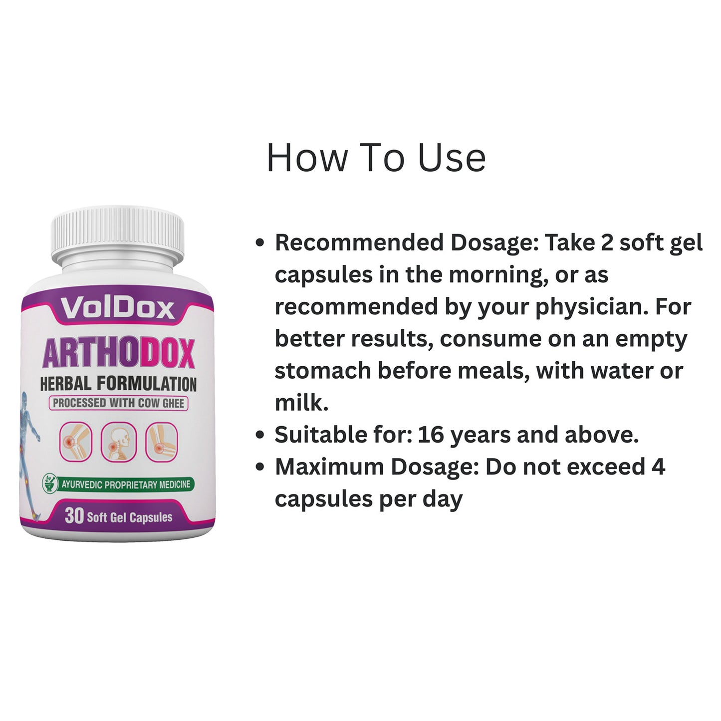 Arthodox 30 Soft Gel Capsules Maintains Healthy Bones and Supports Joints