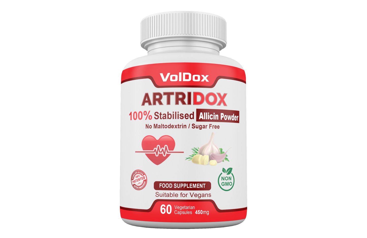 Artridox – 60 Capsules Advanced Heart Health Support | 100% Stabilised Allicin | Cardiovascular Wellness Formula | Natural Circulation Booster