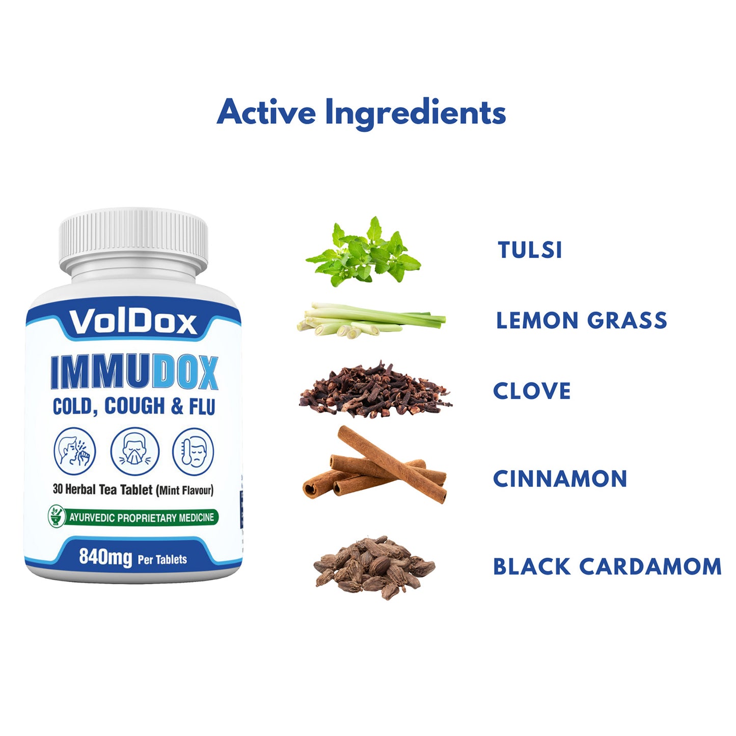 Immudox 30 Dissolvable Tablets Cough, Cold, Flu and Respiratory care