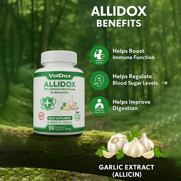 AlliDox – 100% Stabilised Allicin Capsules Natural Immune Support | Potent Garlic Extract | Vegan | Antibiotic Alternative | 90 Vegan Capsules