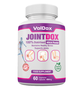 Jointdox – 60 Capsules Joint Pain Relief | Cartilage Support | 100% Stabilised Allicin + Glucosamine, Chondroitin, Ginger, Vitamin D3