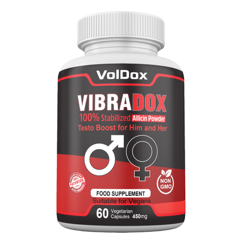 Vibradox – 60 Capsules Natural Libido Enhancer | ED Support | Male & Female Sexual Health | Allicin + Ginseng + Maca + Horny Goat Weed