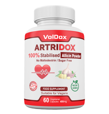 Artridox – 60 Capsules Advanced Heart Health Support | 100% Stabilised Allicin | Cardiovascular Wellness Formula | Natural Circulation Booster