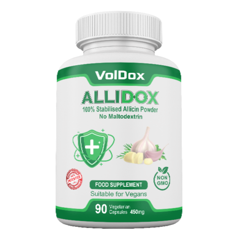 AlliDox – 100% Stabilised Allicin Capsules Natural Immune Support | Potent Garlic Extract | Vegan | Antibiotic Alternative | 90 Vegan Capsules