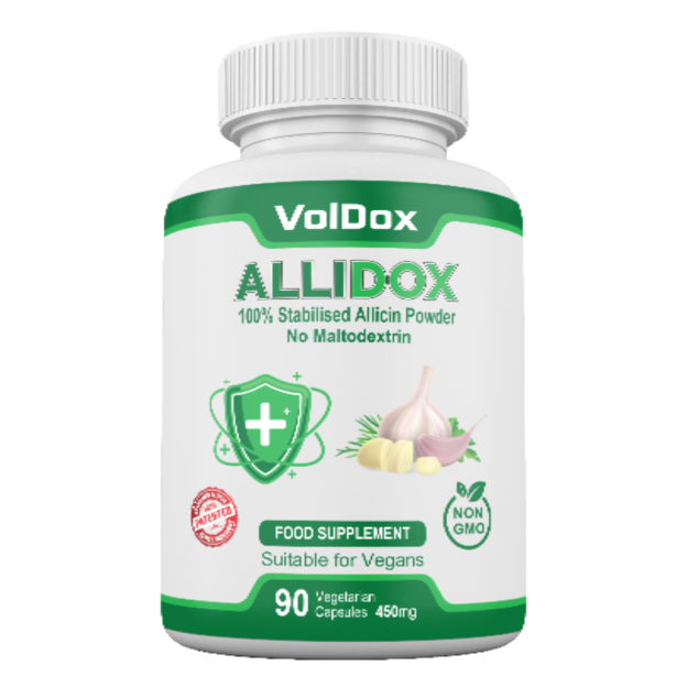 AlliDox – 100% Stabilised Allicin Capsules Natural Immune Support | Potent Garlic Extract | Vegan | Antibiotic Alternative | 90 Vegan Capsules
