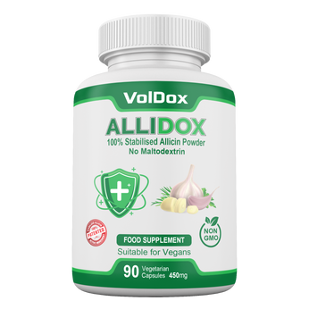 AlliDox – 100% Stabilised Allicin Capsules Natural Immune Support | Potent Garlic Extract | Vegan | Antibiotic Alternative | 90 Vegan Capsules