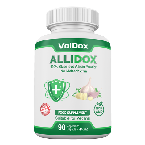 AlliDox – 100% Stabilised Allicin Capsules Natural Immune Support | Potent Garlic Extract | Vegan | Antibiotic Alternative | 90 Vegan Capsules