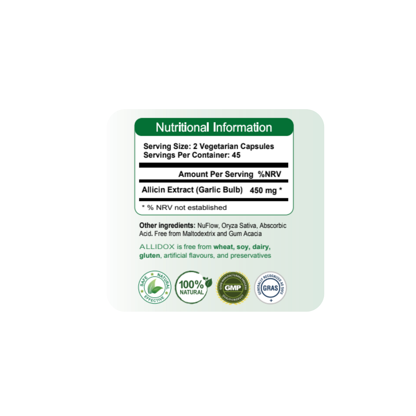 AlliDox – 100% Stabilised Allicin Capsules Natural Immune Support | Potent Garlic Extract | Vegan | Antibiotic Alternative | 90 Vegan Capsules