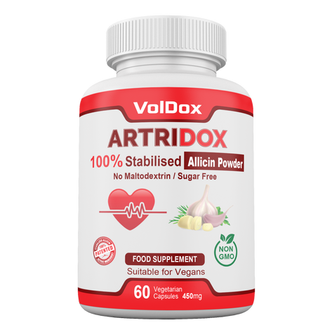 Artridox – 60 Capsules Advanced Heart Health Support | 100% Stabilised Allicin | Cardiovascular Wellness Formula | Natural Circulation Booster