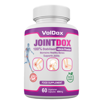 Jointdox – 60 Capsules Joint Pain Relief | Cartilage Support | 100% Stabilised Allicin + Glucosamine, Chondroitin, Ginger, Vitamin D3