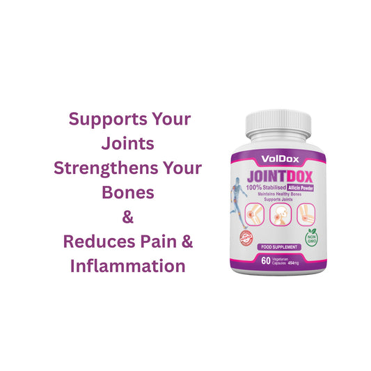 Jointdox – 60 Capsules Joint Pain Relief | Cartilage Support | 100% Stabilised Allicin + Glucosamine, Chondroitin, Ginger, Vitamin D3