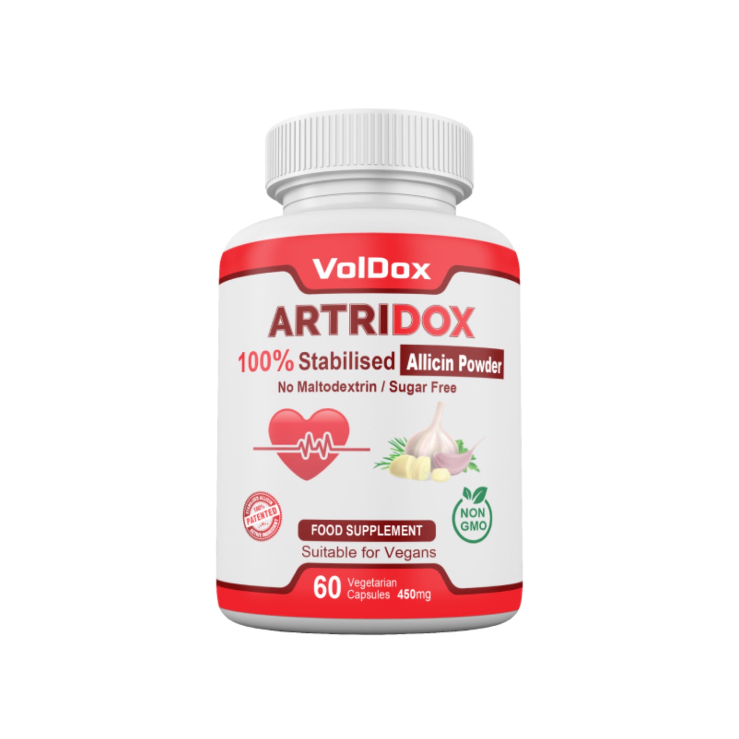 Artridox – 60 Capsules Advanced Heart Health Support | 100% Stabilised Allicin | Cardiovascular Wellness Formula | Natural Circulation Booster