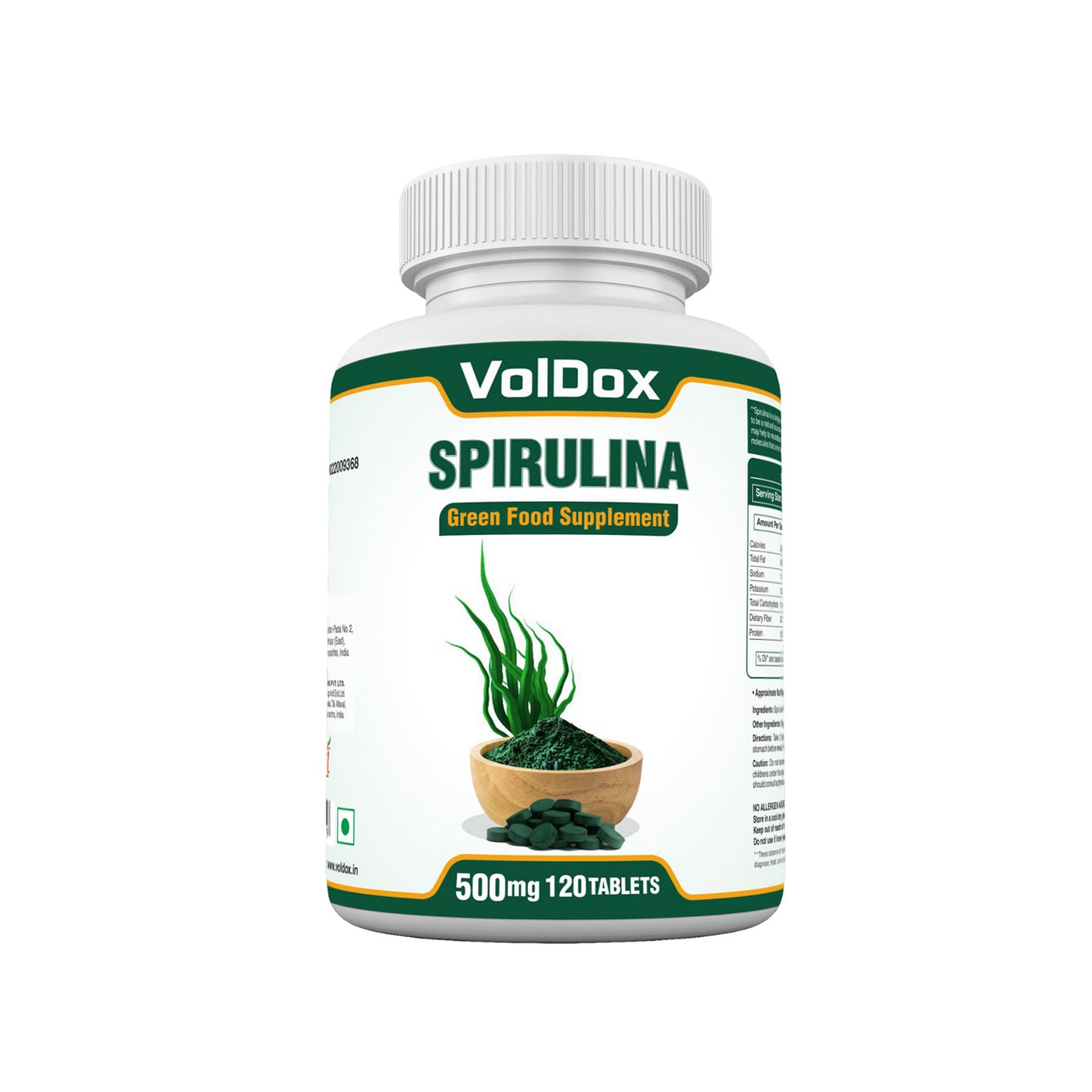 Spirulina 120 Tablets Green Superfood Overall Body Support