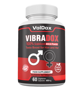 Vibradox – 60 Capsules Natural Libido Enhancer | ED Support | Male & Female Sexual Health | Allicin + Ginseng + Maca + Horny Goat Weed