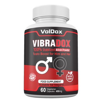 Vibradox – 60 Capsules Natural Libido Enhancer | ED Support | Male & Female Sexual Health | Allicin + Ginseng + Maca + Horny Goat Weed