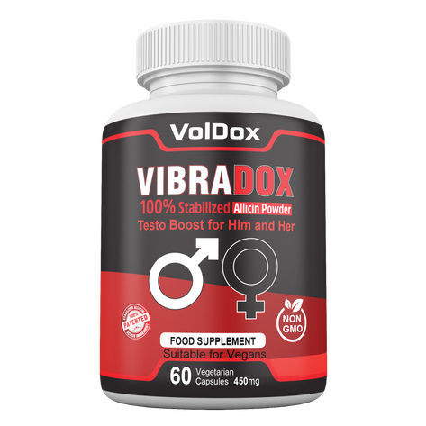 Vibradox – 60 Capsules Natural Libido Enhancer | ED Support | Male & Female Sexual Health | Allicin + Ginseng + Maca + Horny Goat Weed