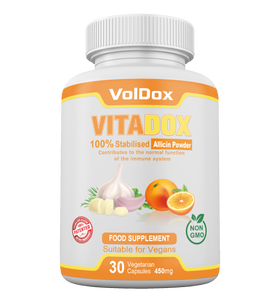 Vitadox – 30 Capsules Immune Support Formula | 100% Stabilised Allicin + Vitamin C + Citrus Bioflavonoids | Natural Antioxidant & Cold Defense