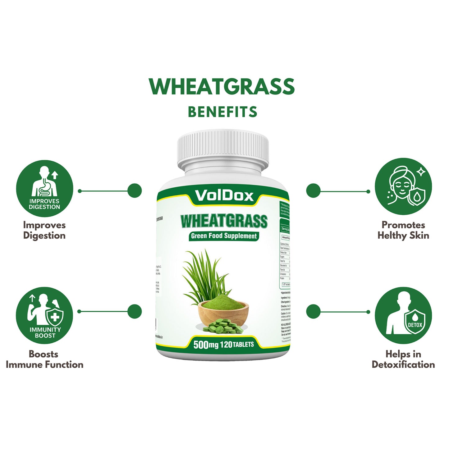 WheatGrass 120 Tablets Superfood, Natural Antioxidant and Immunity Booster