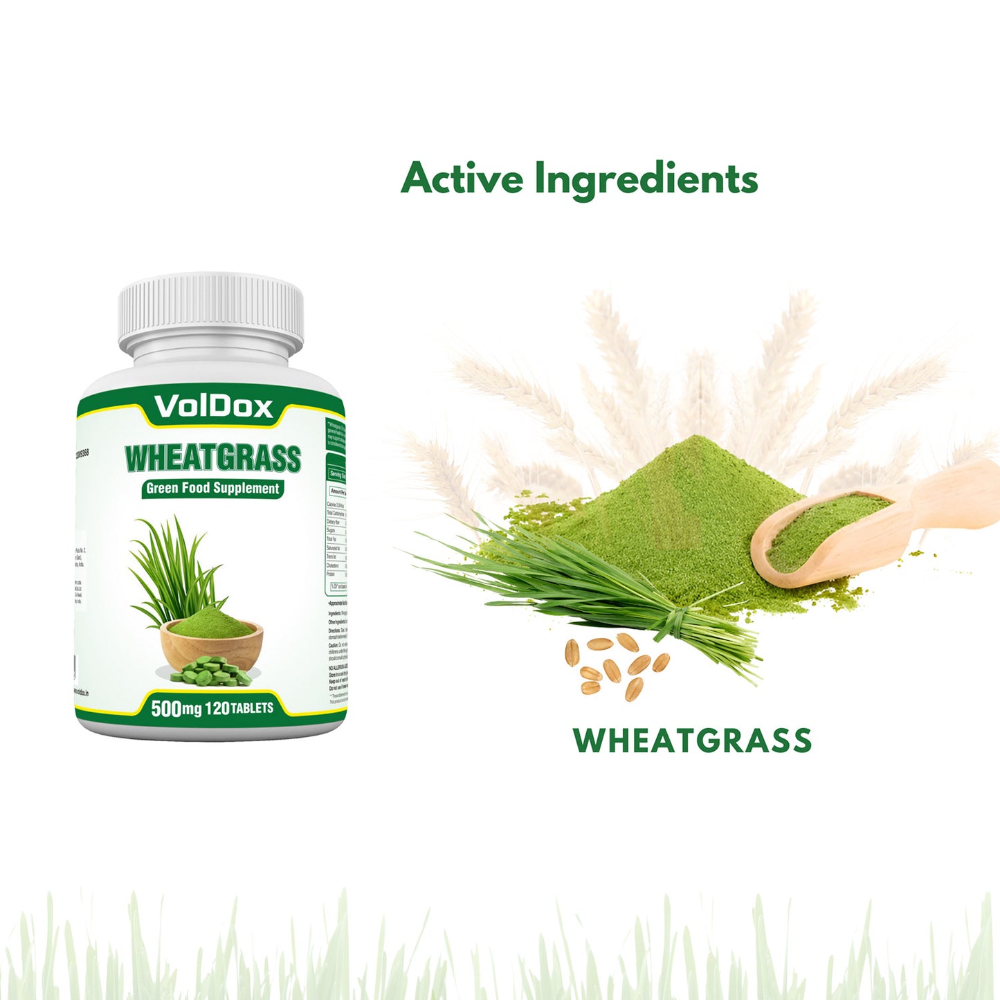 WheatGrass 120 Tablets Superfood, Natural Antioxidant and Immunity Booster