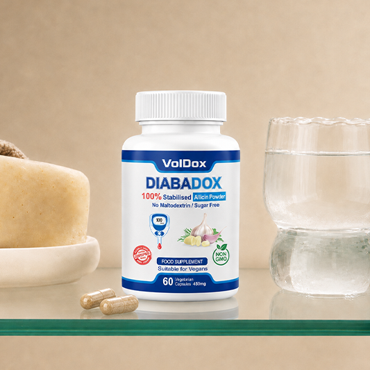DiabaDox – Natural Blood Sugar Support with Stabilised Allicin, Cinnamon & Bitter Melon | 60 Vegan Capsules