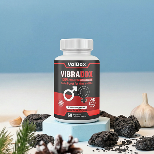 Vibradox – 60 Capsules Natural Libido Enhancer | ED Support | Male & Female Sexual Health | Allicin + Ginseng + Maca + Horny Goat Weed