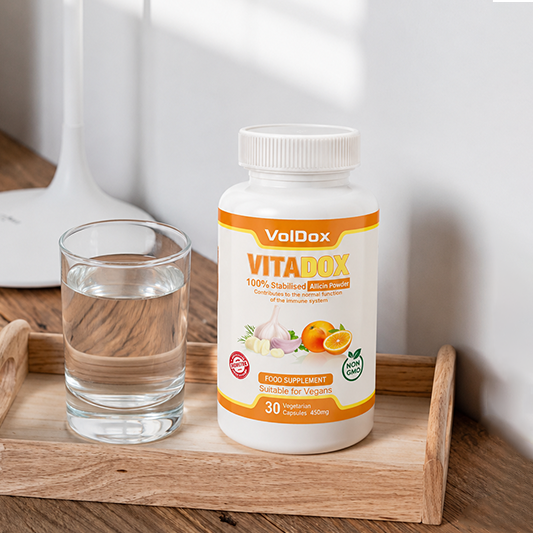 Vitadox – 30 Capsules Immune Support Formula | 100% Stabilised Allicin + Vitamin C + Citrus Bioflavonoids | Natural Antioxidant & Cold Defense